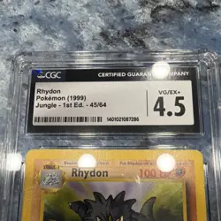 Pokemon Rhydon Jungle 1st Edition 45/64 Uncommon Stage 1 100 HP 1999 CGC 4.5 - Image 5