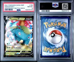 2021 POKEMON SWSH BLACK STAR PROMO #100 VENUSAUR V VENUSAUR V BATTLE DECK PSA 8 - Image 3