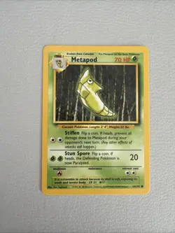 METAPOD - Base Set - 54/102 - Common - Pokemon Card - Unlimited Edition - NM - Image 1