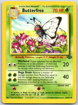 POKEMON JUNGLE BUTTERFREE 33/64 UNCOMMON UNLIMITED MP - Image 1