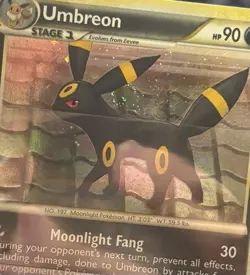 Umbreon 10/90 Holo Rare HGSS Undaunted Pokemon Card 2010 HP Swirl - Image 2