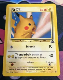 2000 Pokemon Black Star Promo Pikachu Lightly Played No.26 - Image 1