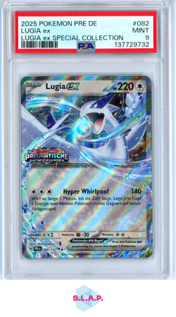 LUGIA EX LUGIA EX SPECI4L COLL POKEMON GER PRE DE-PRISMATIC EVOL. 2025 082 PSA 9 - Image 1