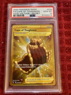 Cape Of Toughness 200/185 Gold Secret Rare (PSA 10 GEM MINT) Pokemon VV - Image 1
