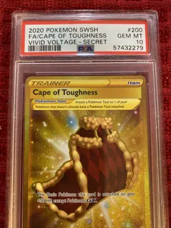 Cape Of Toughness 200/185 Gold Secret Rare (PSA 10 GEM MINT) Pokemon VV - Image 2
