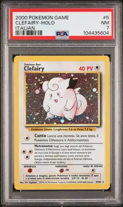 Pokemon Clefairy Holo 5/102 Base Set Unlimited PSA 7 Italian Vintage Graded - Image 1