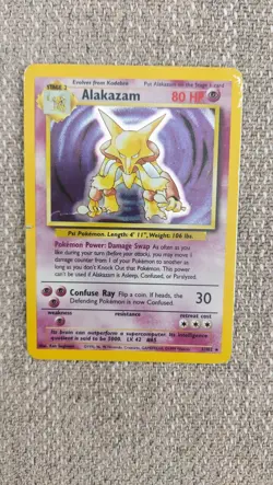 Pokemon TCG Alakazam Base Set 1/102 Holo Unlimited Holo Rare - Image 1