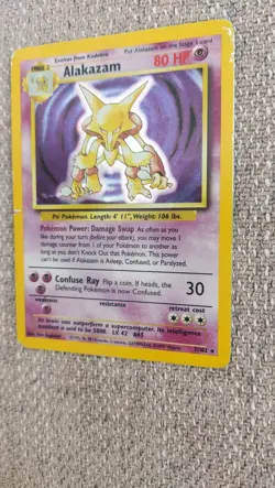 Pokemon TCG Alakazam Base Set 1/102 Holo Unlimited Holo Rare - Image 3