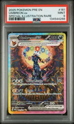 2025 POKEMON PRISMATIC EVOLUTIONS SPECIAL ILLUSTRATION RARE UMBREON EX PSA 9 - Image 1