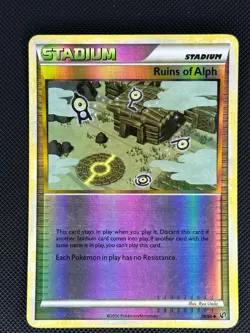 Ruins of Alph 76/90 Uncommon HGSS Undaunted Pokemon Reverse Holo Lightly Played - Image 1