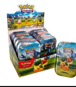 POKEMON TCG ASCENDED HEROS SEALED MINI TINS LOT OF 10 WITH DISPLAY BOX - Image 1
