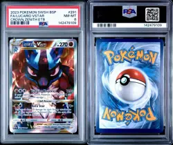 2023 POKEMON SWSH BLACK STAR PROMO #291 FA/LUCARIO VSTAR CROWN ZENITH ETB PSA 8 - Image 3