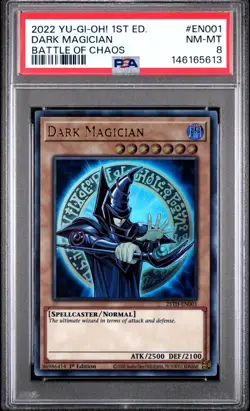 Yugioh - Dark Magician 25TH-EN001 1st Ultra Rare Battle of Chaos PSA 8 - Image 1