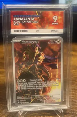 Pokemon TCG Zamazenta Destined Rivals Illustration Rare Card 201/182 Ace 9 - Image 1