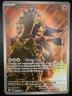 Pokemon TCG Card Zamazenta 201/182 Destined Rivals Illustration Rare Holo, NM - Image 3