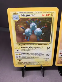 Pokemon TCG Base Set Lot of 2 Card Holo Rare Hitmonchan & Magneton 1999 VTG WOTC - Image 2