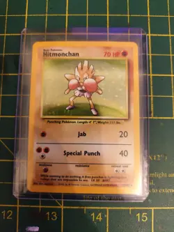 1999 Pokemon TCG Hitmonchan Holo Rare Card 7/102 Unlimited Base Set - Image 1