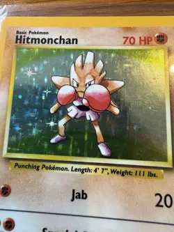 1999 Pokemon TCG Hitmonchan Holo Rare Card 7/102 Unlimited Base Set WOTC NM - Image 4