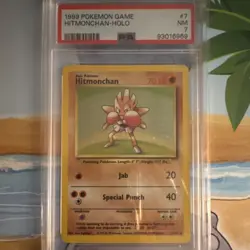 Pokemon TCG Hitmonchan Base Set Holo Rare PSA 7 7/102 1999 Wizards of the Coast - Image 1
