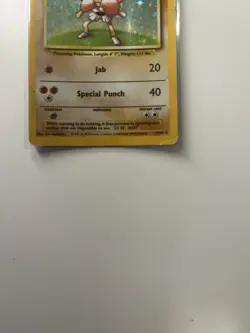 Pokemon TCG Hitmonchan Base Set, Holo Unlimited Rare Card 7/102 1999 - Image 3
