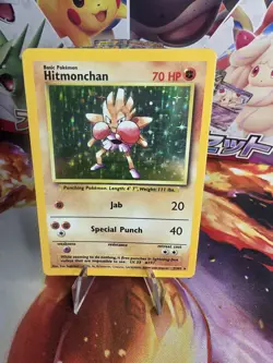 Pokemon TCG Hitmonchan Holo Rare Card Base Set 7/102, 1999 - Image 1