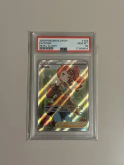 2020 Pokemon Rebel Clash Sonia #192 PSA 10 Gem Mint Full Art Trainer - Image 1