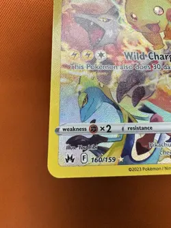 2023 POKEMON SWORD & SHIELD CROWN ZENITH 160/159 FULL ART PIKACHU NEAR MINT/NM - Image 4