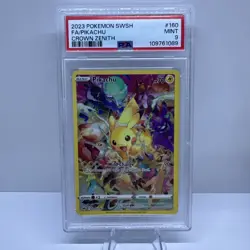 PIKACHU PSA 9 160/159 CROWN ZENITH FULL ART 2023 POKEMON SWORD & SHIELD - Image 1