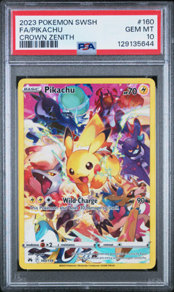 PSA 10 Pikachu #160 2023 Crown Zenith Secret Rare Full Art English Pokemon Card - Image 1