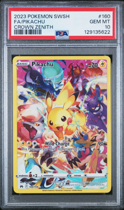 PSA 10 Pikachu #160 2023 Crown Zenith Secret Rare Full Art English Pokemon Card - Image 1