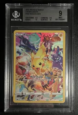 Pokemon Crown Zenith Pikachu BGS 9 Full Art Secret Rare 160 Elite Subgrades TCG - Image 1