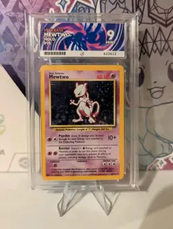 ACE 9 MEWTWO 10/102 1999 BASE SET HOLO RARE WOTC GRADED POKEMON TCG CARD MINT - Image 1