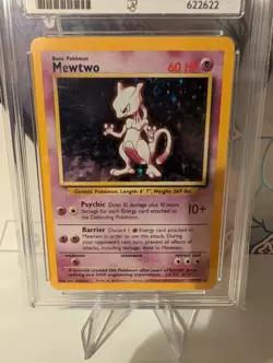 ACE 9 MEWTWO 10/102 1999 BASE SET HOLO RARE WOTC GRADED POKEMON TCG CARD MINT - Image 4