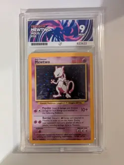 ACE 9 MEWTWO 10/102 1999 BASE SET HOLO RARE WOTC GRADED POKEMON TCG CARD MINT - Image 5