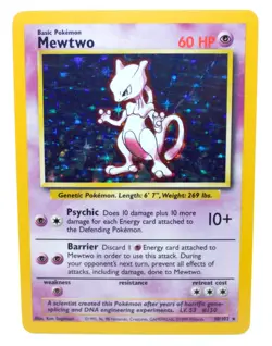 Mewtwo 10/102 Holo Rare Unlimited Base Set 1999 - Pokemon Card TCG (NM) - Image 1