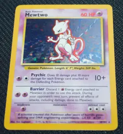 Mewtwo 10/102 Holo Rare Unlimited Base Set 1999 - Pokemon Card TCG (NM) - Image 3