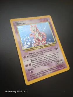 Pokemon Mewtwo TCG Holo Rare Card Base Set 10/102, WOTC 1999 LP - Image 2