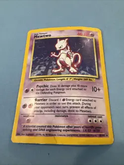 Pokemon TCG Mewtwo Base Set Holo Unlimited Rare Card 10/102 Vintage 1999 - Image 1