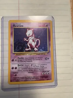 Pokemon TCG Base Set Mewtwo Holo Card 10/102 Rare - Image 1