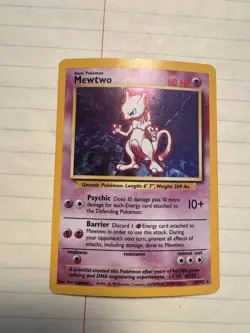Pokemon TCG Base Set Mewtwo Holo Card 10/102 Rare - Image 3
