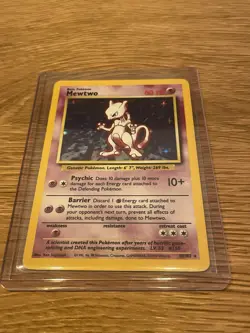 Pokemon TCG Mewtwo Base Set Holo Unlimited Rare Card 10/102 Vintage 1999 - Image 2