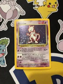 Pokemon TCG Mewtwo Base Set Holo Unlimited Rare Card 10/102 - Image 1