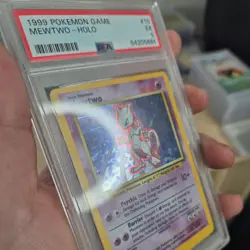 Pokemon TCG Mewtwo 10/102 Base Set Holo Rare Card PSA 5 EX Error OC - Image 4