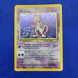 Pokemon TCG Mewtwo Base Set Holo Unlimited Rare Card 10/102 MP Condition - Image 1