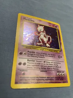 Pokemon TCG Mewtwo Base Set Holo Rare Card 10/102 Vintage LP - Image 3