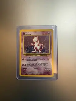 Pokemon Mewtwo TCG Base Set Holo Unlimited Rare Card 10/102 - Image 1