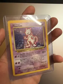 Pokemon Mewtwo TCG Base Set Holo Unlimited Rare Card 10/102 - Image 3