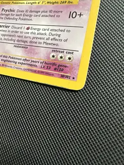 Pokemon TCG Mewtwo 10/102 Base Set Holo Rare Card LP-MP - Image 3