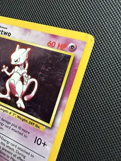 Pokemon TCG Mewtwo 10/102 Base Set Holo Rare Card LP-MP - Image 4