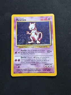 Mewtwo Base Set 10/102 Holo Rare Vintage WOTC Pokemon TCG Card - Image 1